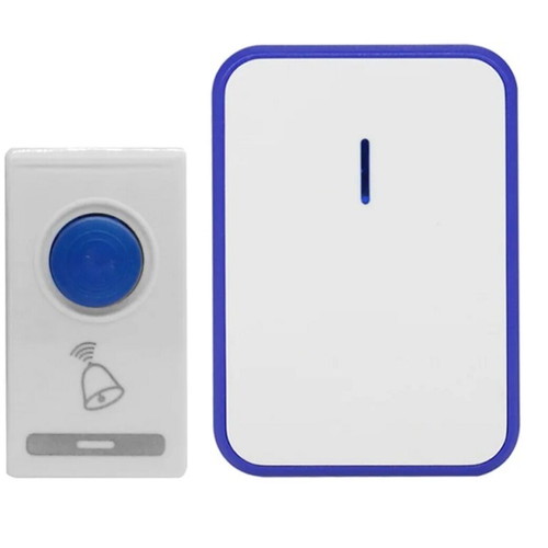 Wireless doorbell 201A with external button white-blue