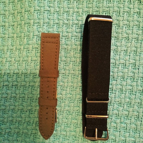 Watch straps used, set of 2, nylon 22mm and 20mm