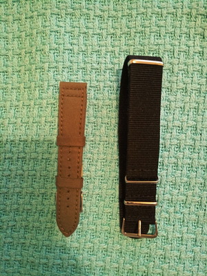 Λουράκια ρολογιού μεταχειρισμένα, σετ 2, νάιλον 22mm και 20mm