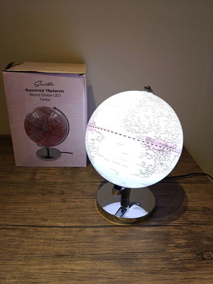 Illuminated World Globe Pink New