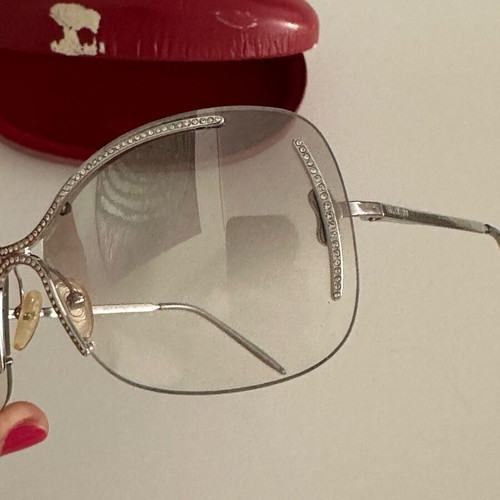 Valentino vintage 90s glasses with strass like new, silver