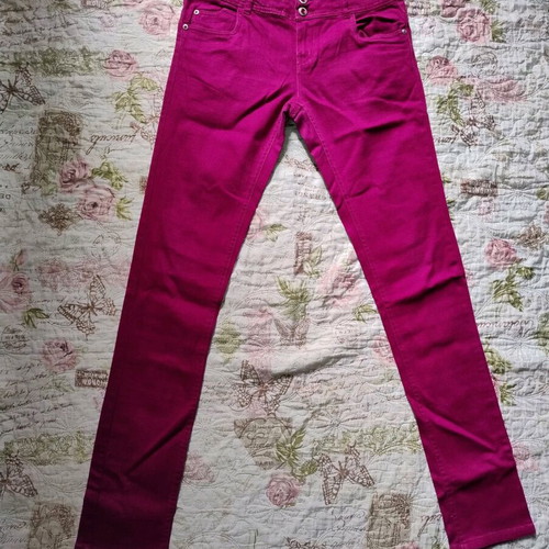 Fuchsia cotton denim pants like new, size S