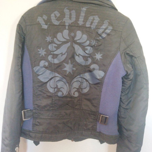 Replay jacket like new, black with blue details, size No Small