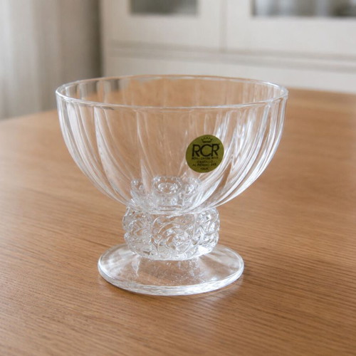RCR Royal Crystal Rock Crystal Dessert Bowls set of 6, vintage
