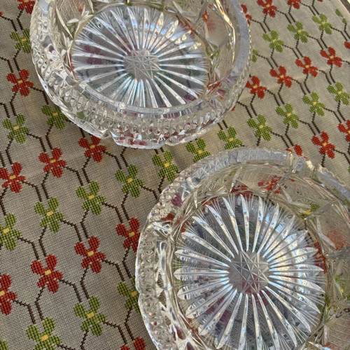 Vintage crystal ashtrays like new, set of 2