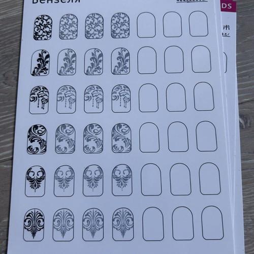 Nail Art Practice Sheets set of 12, new