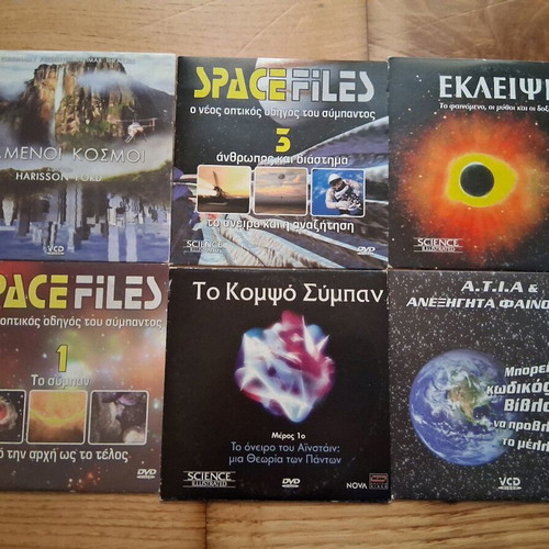 Video cassettes and DVDs used