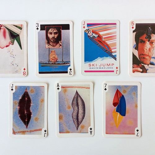 Vintage playing cards used, 7 pieces from the 80's by Union S.A.