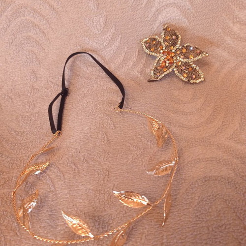 Set of metal hairband with elastic and clip new