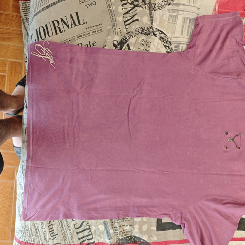 T-shirt Elvis Jesus rock n roll XL used, purple, handmade