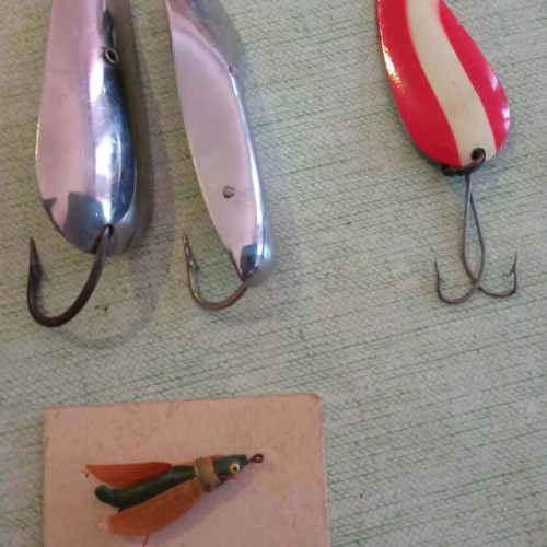 Fishing gear collection 15 pieces vintage used 1940-1960