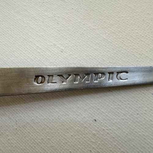Vintage Olympic Airways dessert spoon, stainless steel