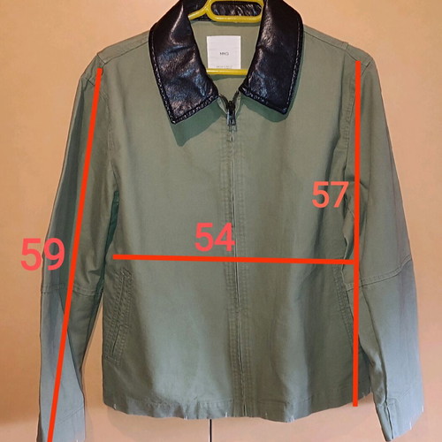 Mango women's jacket size small like new khaki cotton fabric