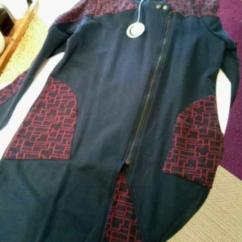 HHG lightweight autumn coat new, size L-XL, blue with burgundy details