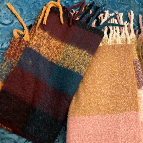 Scarves new, large colorful set of 2, one Doca