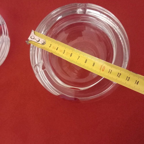 Set of 2 vintage Krosno crystal ashtrays like new