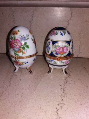 Antique egg holders used with unique designs