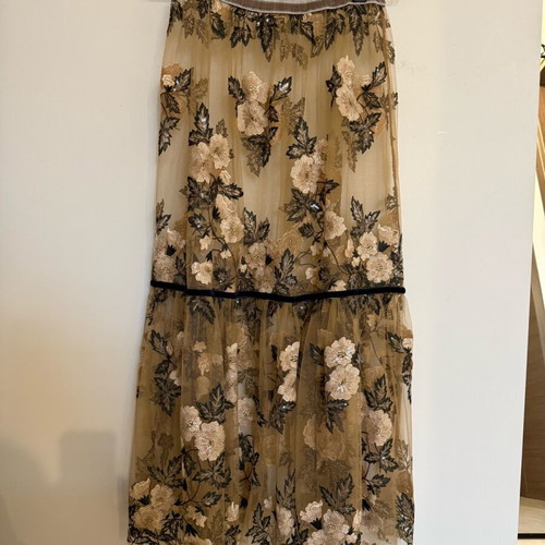 Madame Shou Shou skirt new, tulle with embroidery and sequins, beige