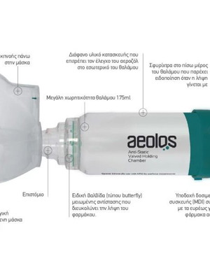 Aeolos Anti-Static Valved Holding Chamber Large Adult new