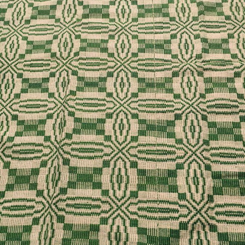Handmade Vintage Loom-Woven Blanket 1960, 2.07x2.00 m, cotton