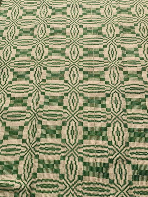 Handmade Vintage Loom-Woven Blanket 1960, 2.07x2.00 m, cotton