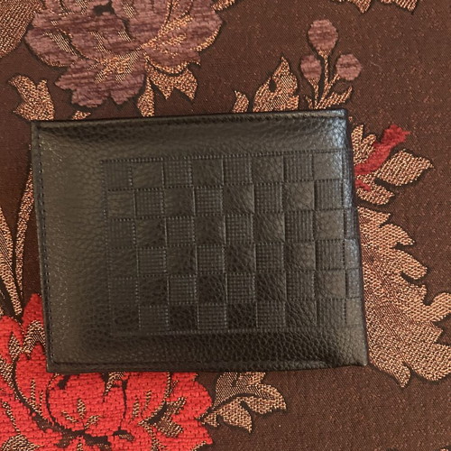 Leather wallet, black, new