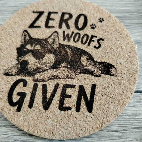 Set of 5 cork coasters with dog designs new
