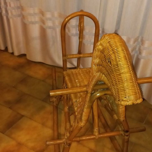 Children's rocking bamboo horse unused