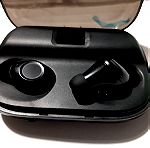  Usams US-YJ001 In-ear Bluetooth Handsfree Ακουστικά με Αντοχή στον Ιδρώτα και Θήκη Φόρτισης Μαύρα