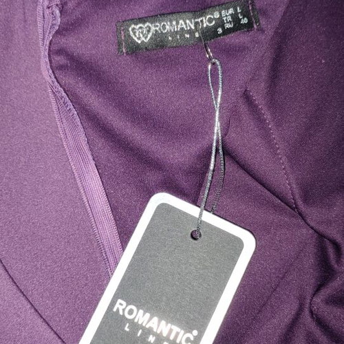 Purple dress new, size L/40, elastic fabric, knee-length