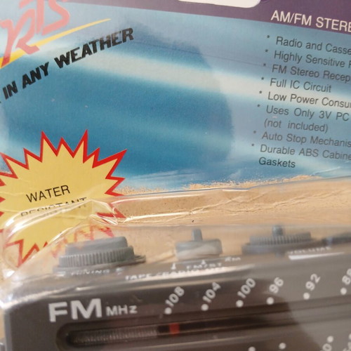 CROWN Sports All Weather AM/FM Stereo Radio Cassette Player New