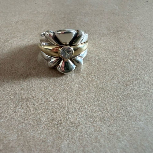 Silver and gold ring with diamond used