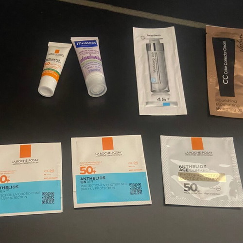 Samples of sunscreens and face creams, pack of 12, new