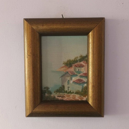 Oil painting used, in solid wood frame 25x20 cm