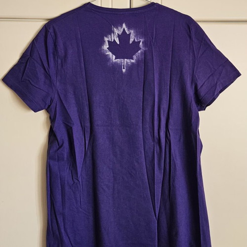 TopMan men's T-shirt with print, purple and white, size M