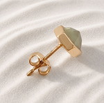 Handmade earrings with gold-plated bronze and faceted fluorite stones