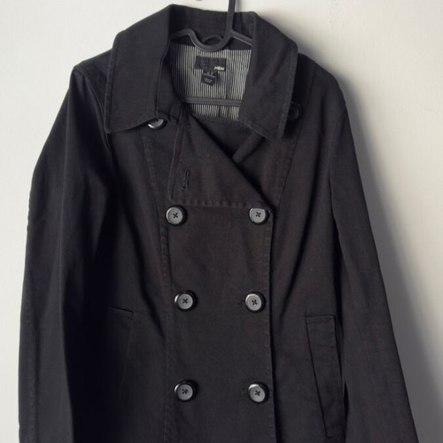 H&M black trench-style jacket like new, size 40