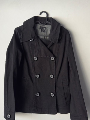 H&M black trench-style jacket like new, size 40