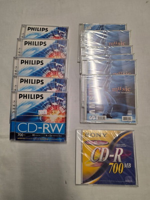 CD-R CD-RW σφραγισμένα, πακέτο 12, Sony Phillips Samsung, καινούργια