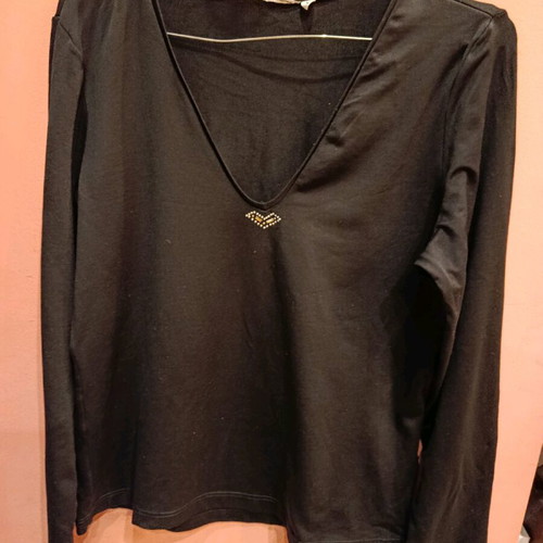 Long-sleeve blouse used, black, size L