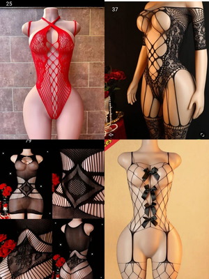 Sexy lingerie set 4 pieces new, black and red