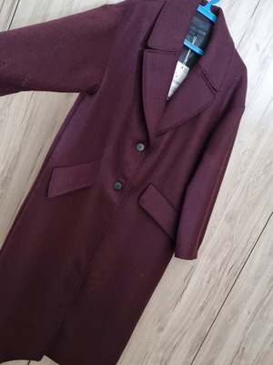 Zara woolblend burgundy coat new, oversized