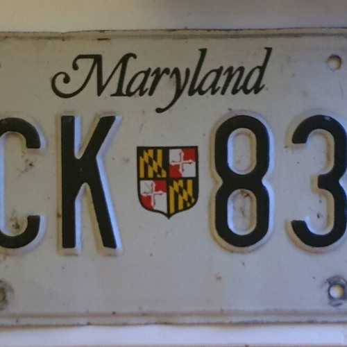 Maryland American Car License Plate used