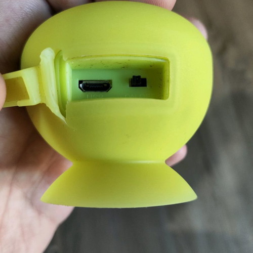 Portable Bluetooth speaker with suction cup used