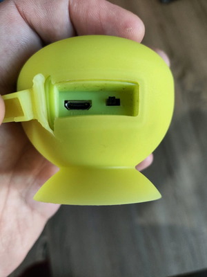 Portable Bluetooth speaker with suction cup used