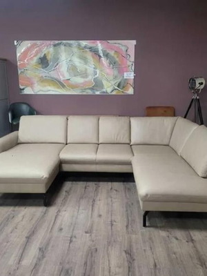 Beige leather U-shaped corner sofa MM-ZE1126 new with removable backrests