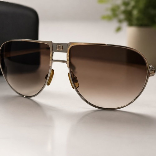 Dsquared2 Sunglasses Aviator with Unique Geometric Top Bar Like New, Brown