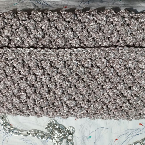 Knitted shoulder bag handmade new pink shade