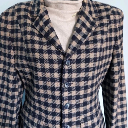 Jackpot by Carly Gry vintage wool women's blazer, checked pattern