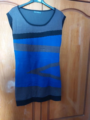 Blouse dress new, one size, black and blue